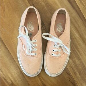Vans Pink and White Canvas Sneakers